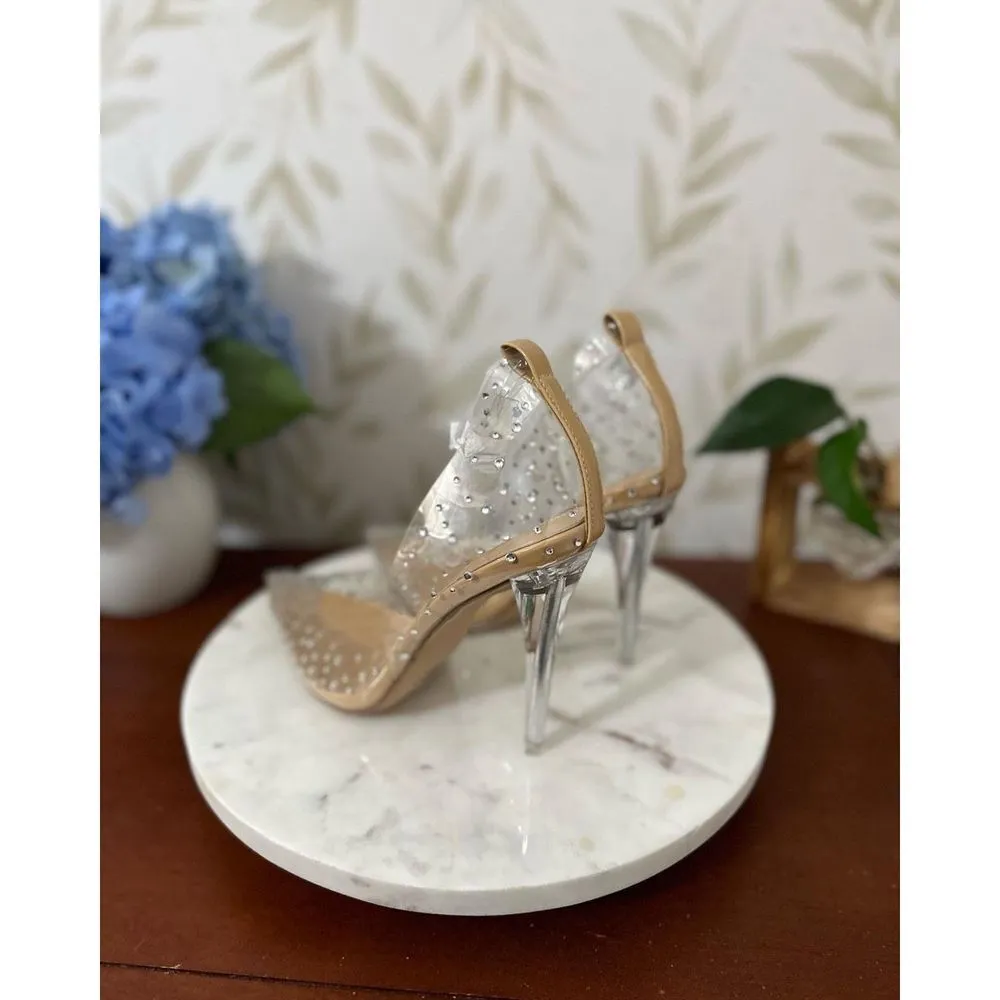 NWT Sparkly Party Heels Gold Size 7 - Image 3