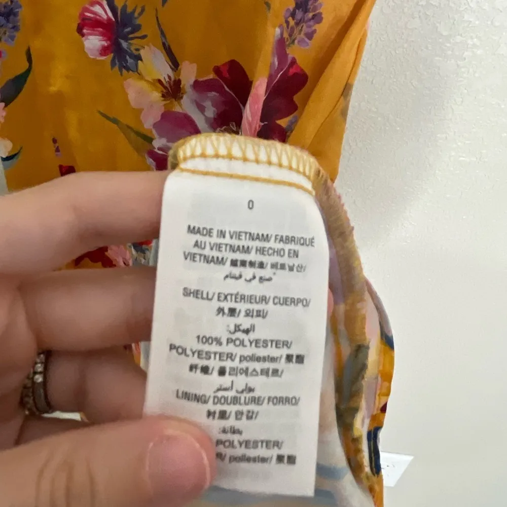 Bar III Yellow Floral V Neck Midi Dress 0 - Image 6