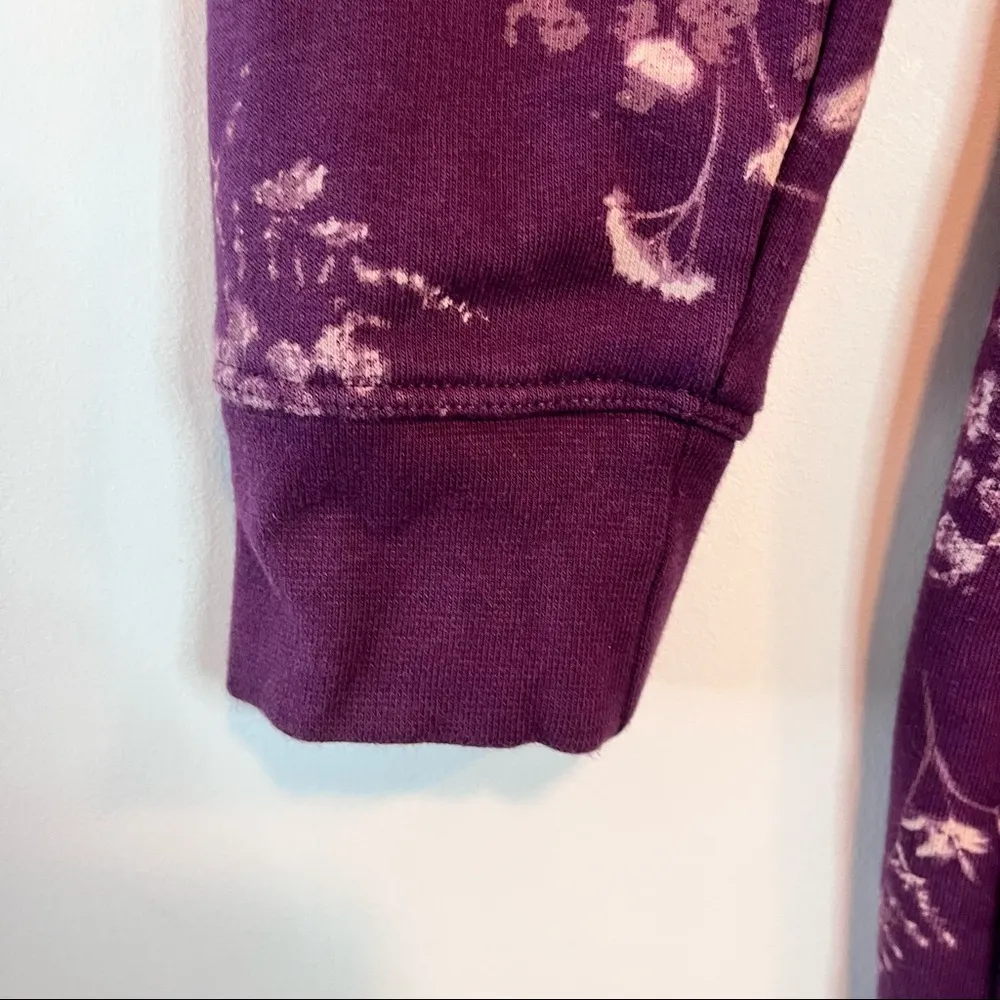 Lands End Sweatshirt Dress Serious Sweats Mock Neck Purple Floral Mulberry - Image 8