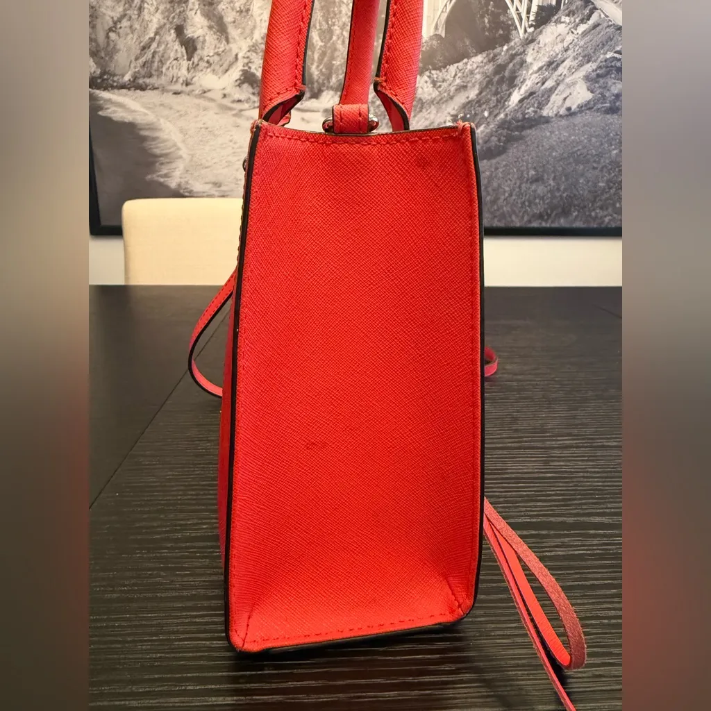 Rebecca Minkoff Mab Tote Mini Red Orange Leather Mini MAB Tote Purse - Image 4