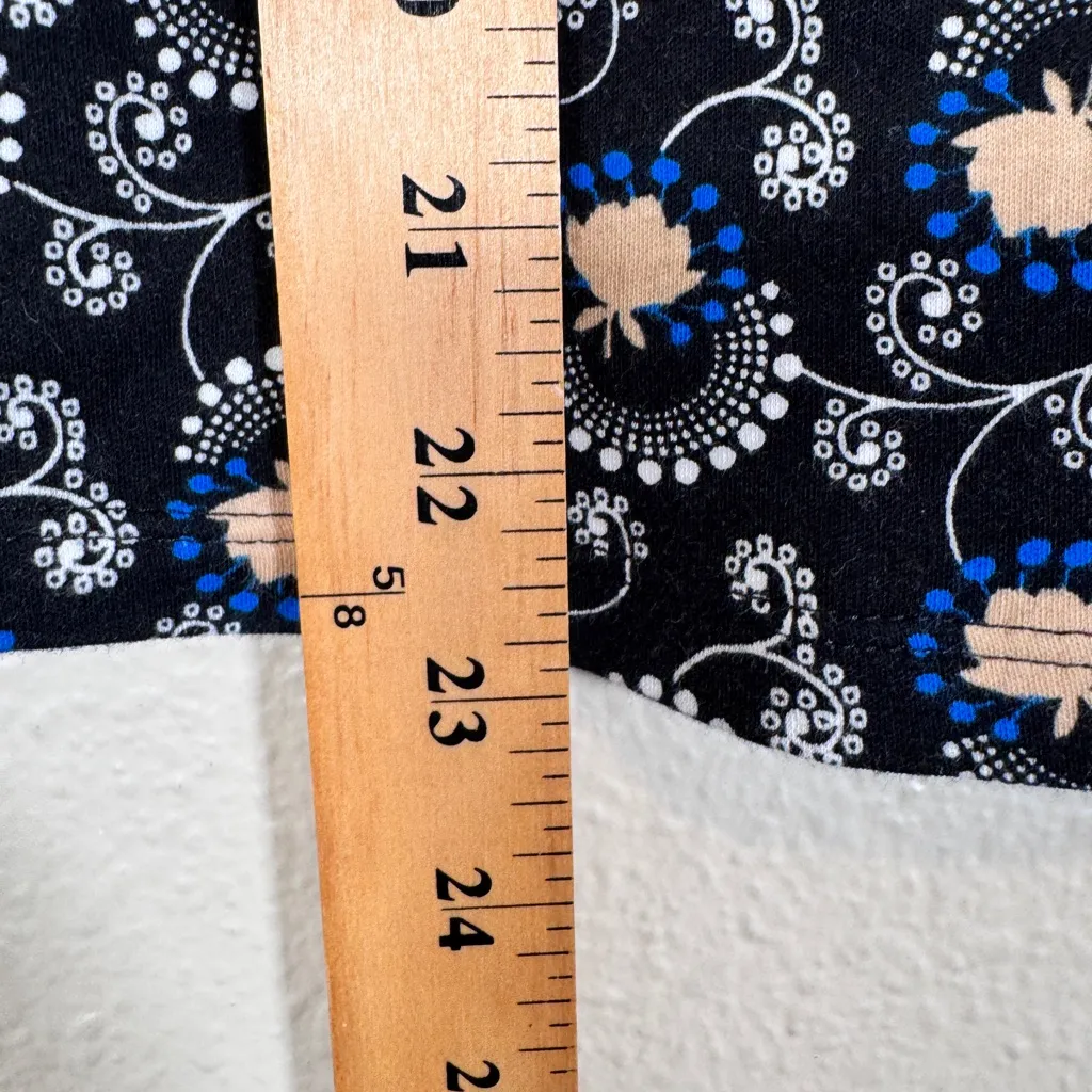 Ann Taylor Black Floral Ruched Sleeve Blouse Womens S Preppy Fall Classic Puff - Image 5