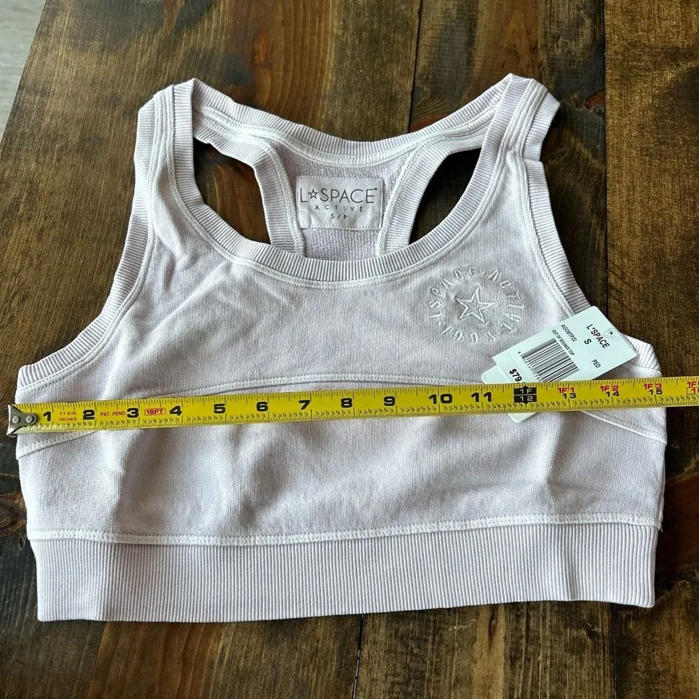 L*Space Active Women’s S Out Of‎ Bounds Crop Top Peony Pink 100% Cotton Lounge - Image 10