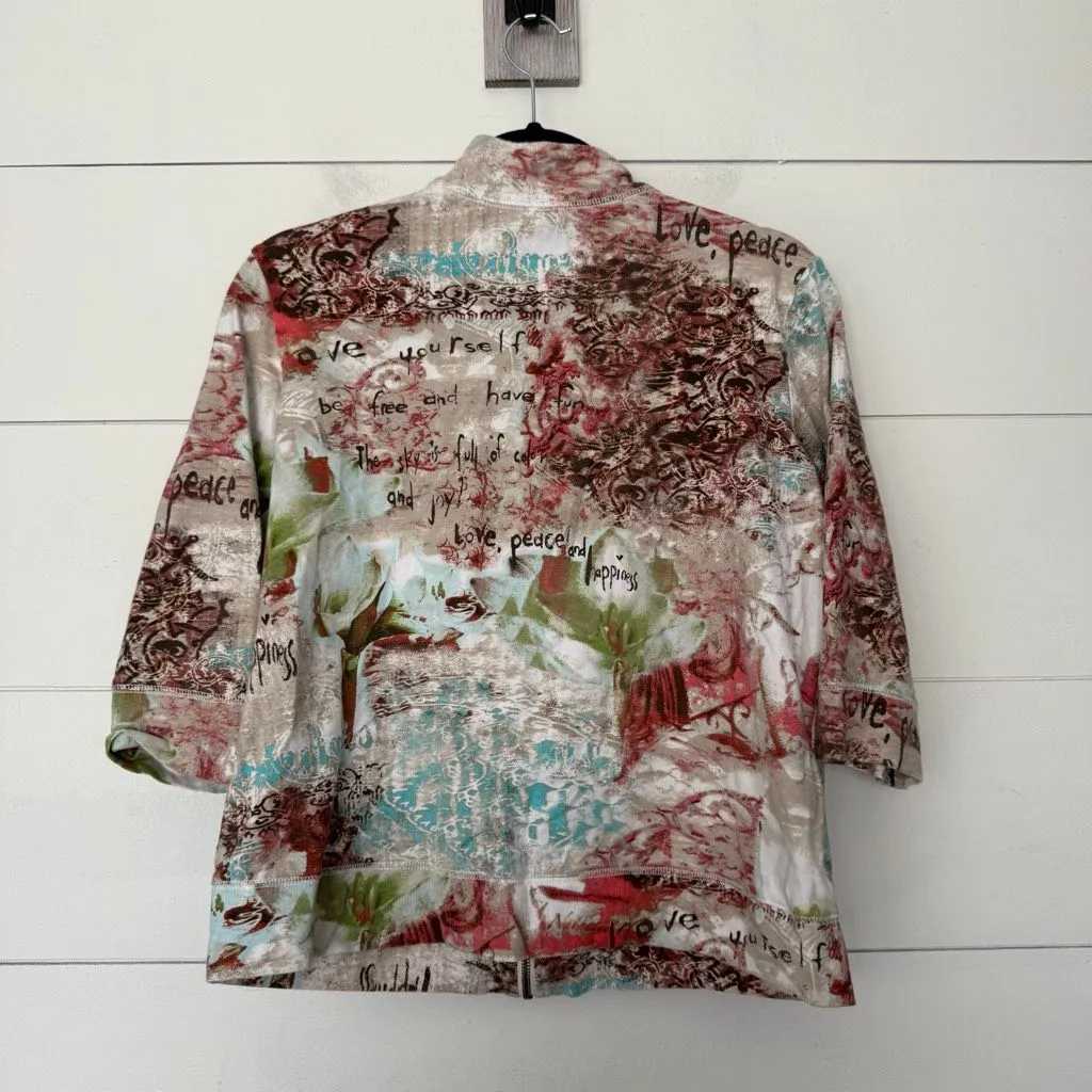 Additions by Chico’s Women’s 1 Multicolored 3/4 Sleeve Top Jacket - Image 3