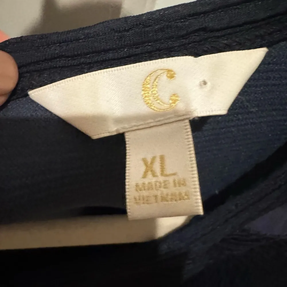 Navy Blue Size XL Sleeveless Dress Crinkle Fabric Fit & Flare - Image 8