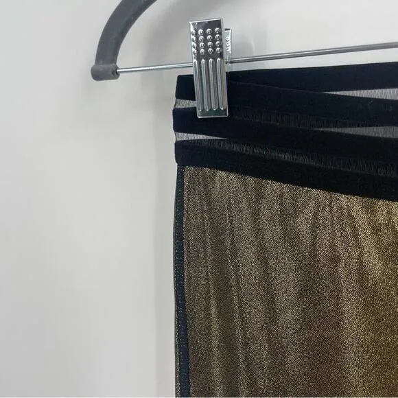 Mono B‎ Gold Foil Shimmer Leggings Size Medium NWT Black - Image 8