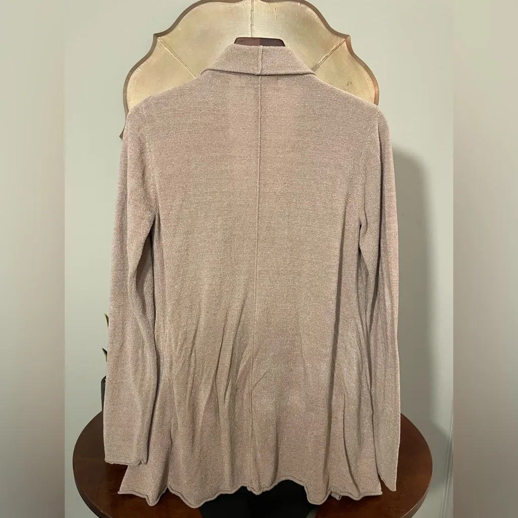 Barefoot Dreams Cozy Chic Ultra Lite Hi/Lo Draped Cardigan Taupe Lounge - Image 12