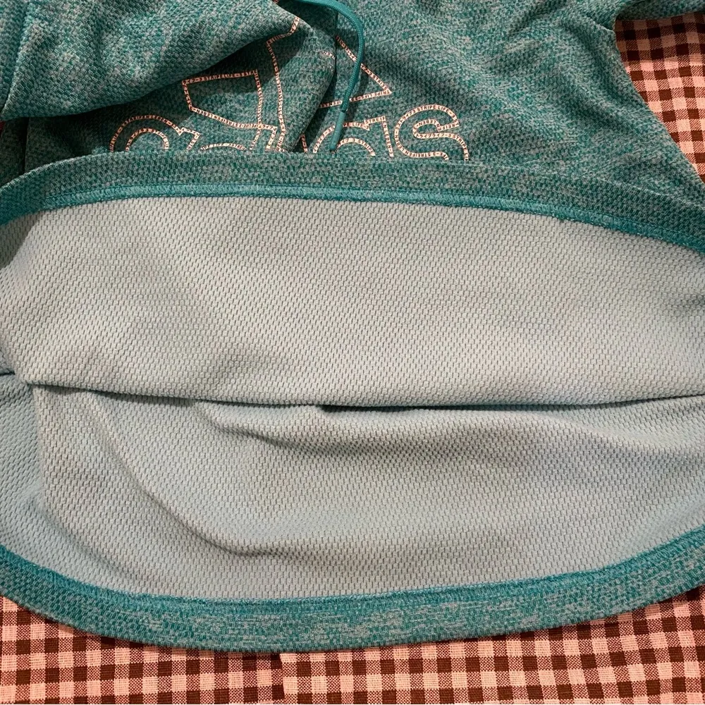 ADIDAS Turquoise Climawarm 3-Stripe Hoodie - Image 4