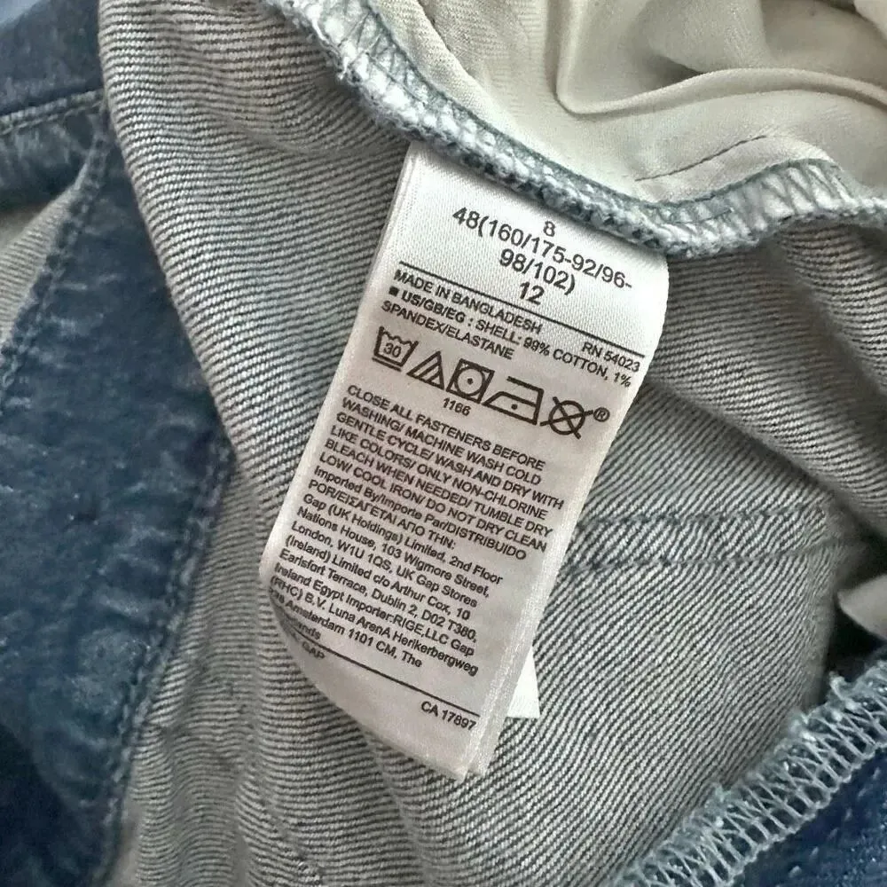 GAP | NWT Denim Utility Romper Washwell Long Sleeve Shorts Jumpsuit | Size 8 - Image 10