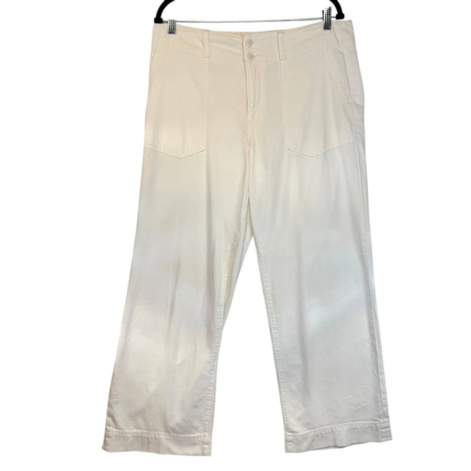 Liverpool Hannah Flare White Wide Leg Cotton Lyocell Old Money Classic Sz 14 - Image 2