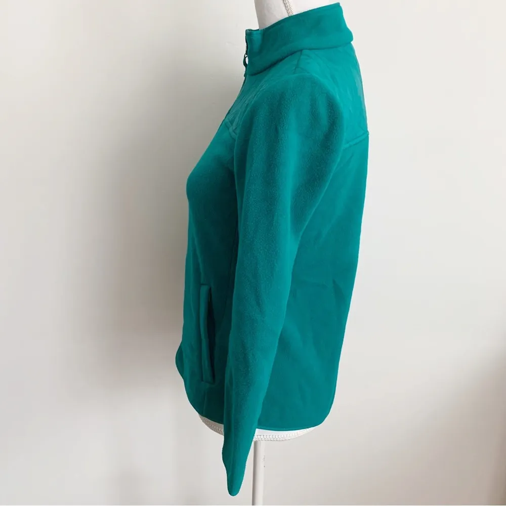 EUC Talbots Petite Quilted Fleece Zip Up Green Jacket Size P - Image 10