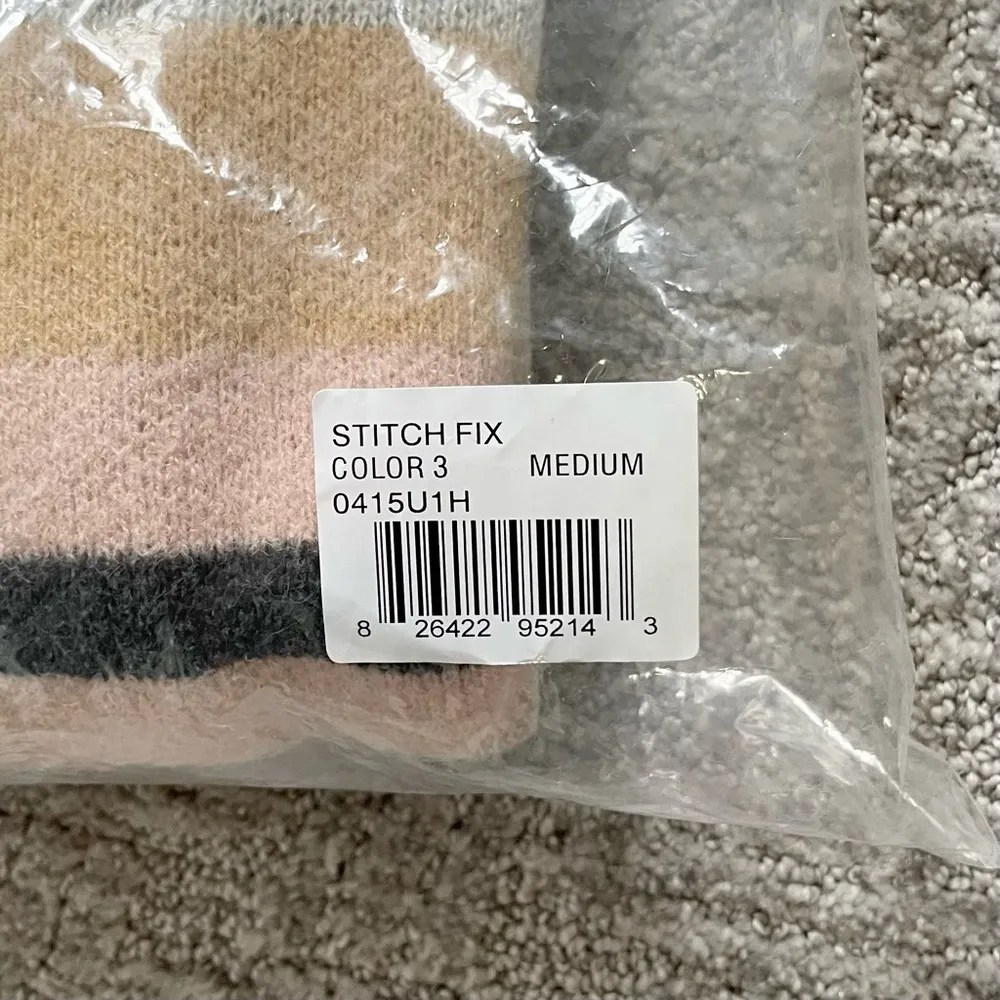 Striped Open Front Long Cardigan Grey Brown Pink Size Medium - Image 16