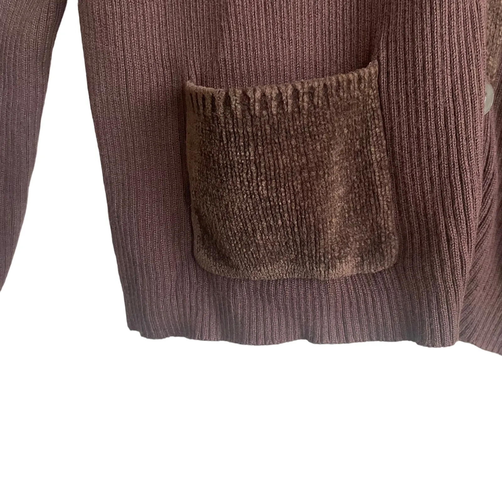 Vintage‎ Talbots Women Cardigan XL Brown Ribbed Button Up Minimalistic Retro 80s - Image 6