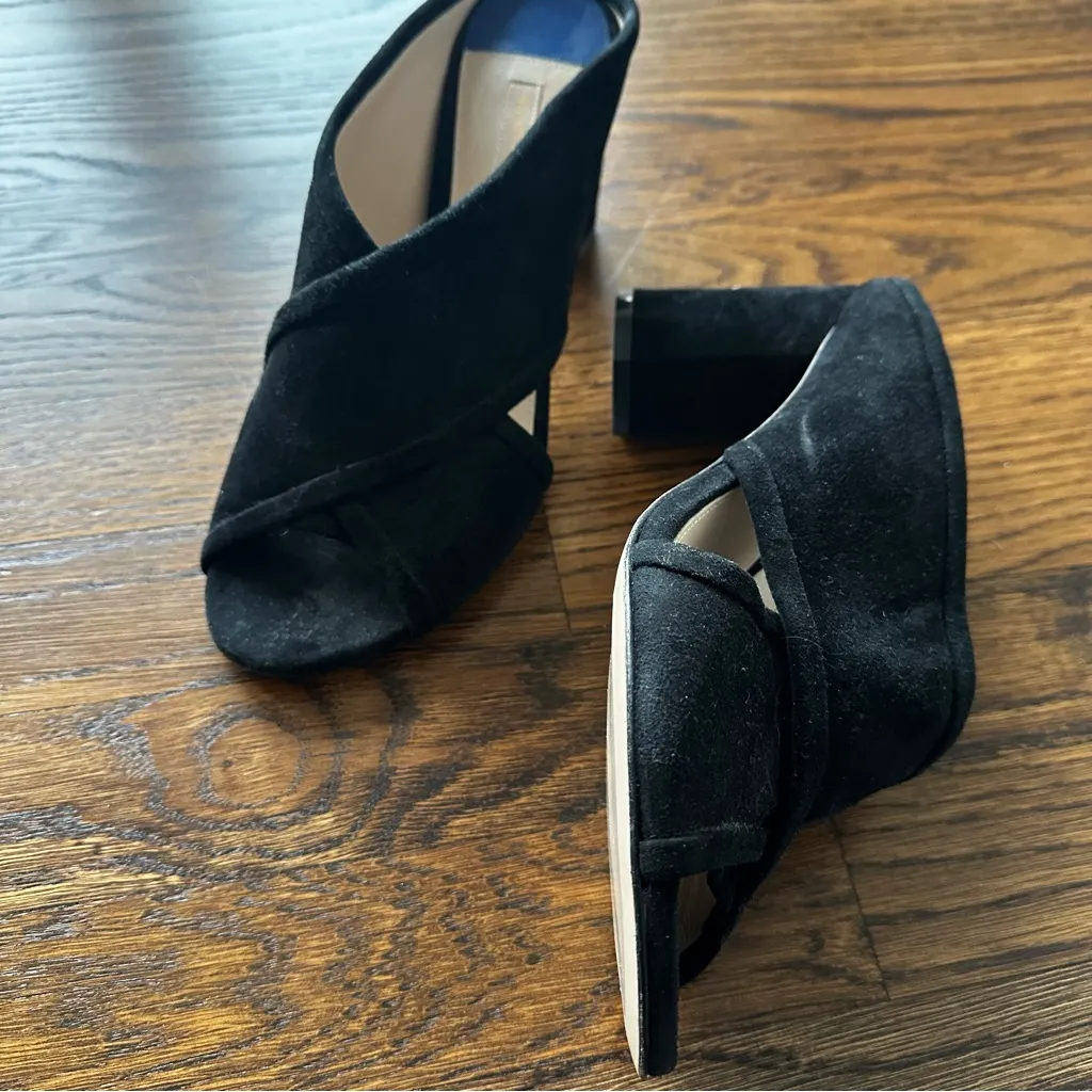 Stuart Weitzman Black Suede Mules - Image 6