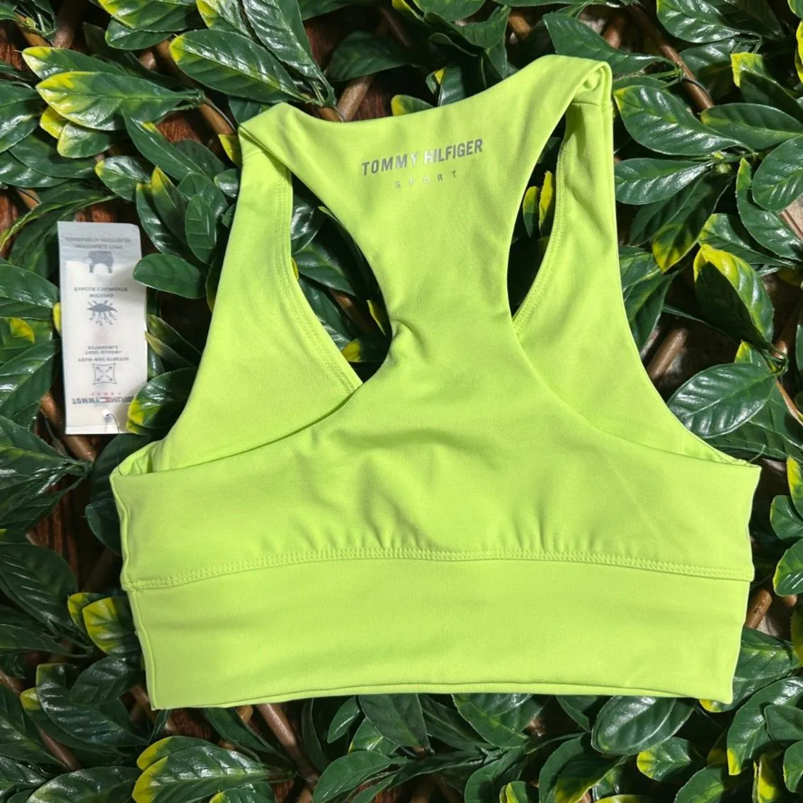 Tommy Hilfiger Sport Neon Green Sports Bra Size XS NWT - Image 2