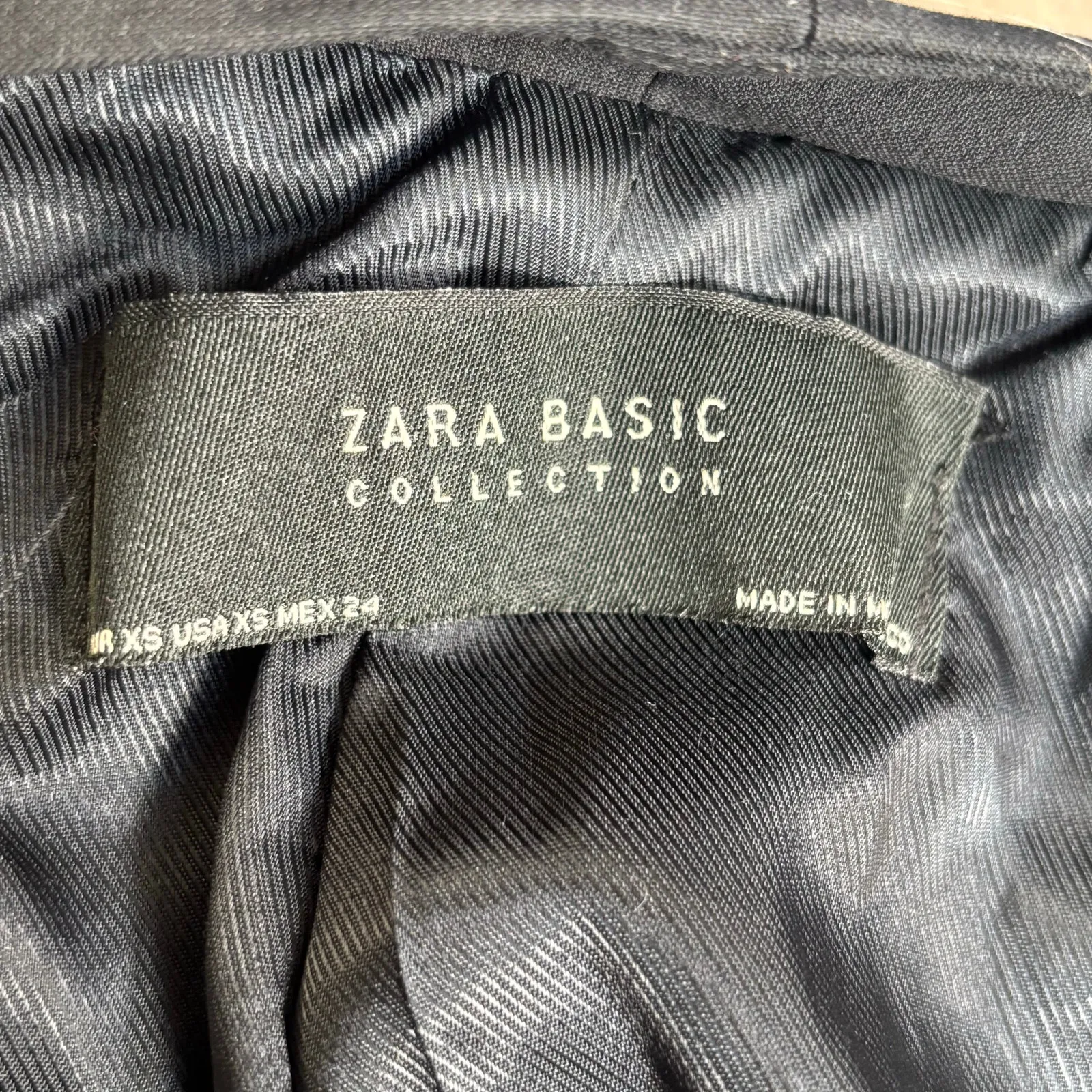 Zara Black Checked Tweed Double Breasted Longline Fitted Blazer XS Preppy Work - Image 10