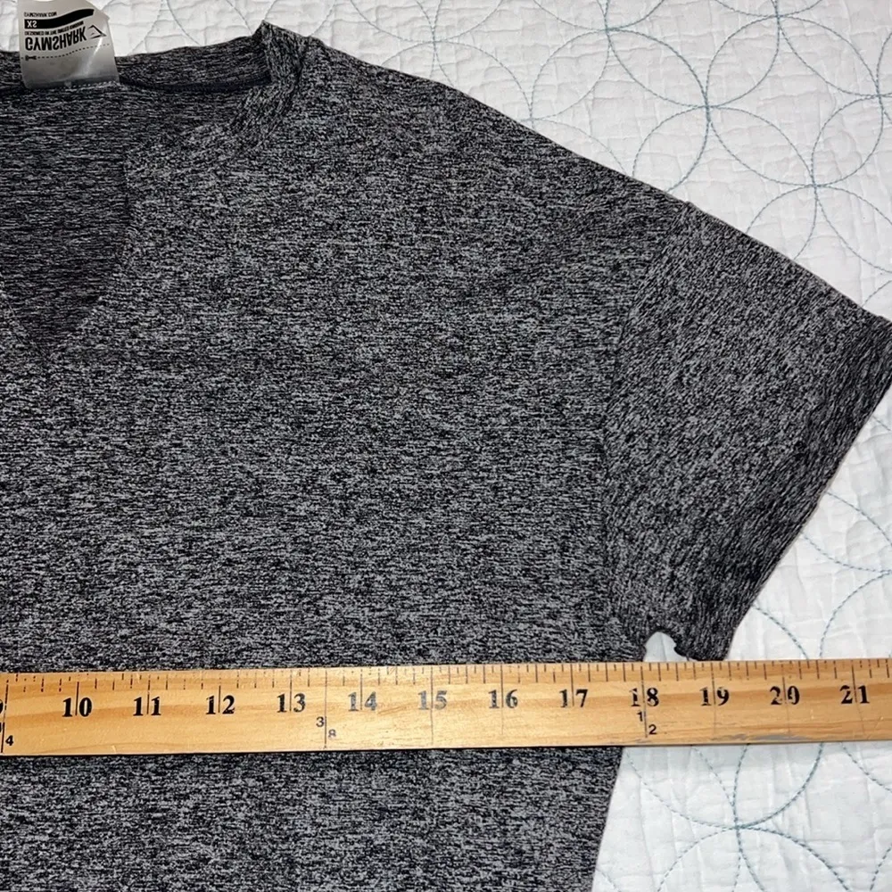 GYMSHARK XS power down thong bodysuit charcoal short sleeve v-neck snap shut - Image 5