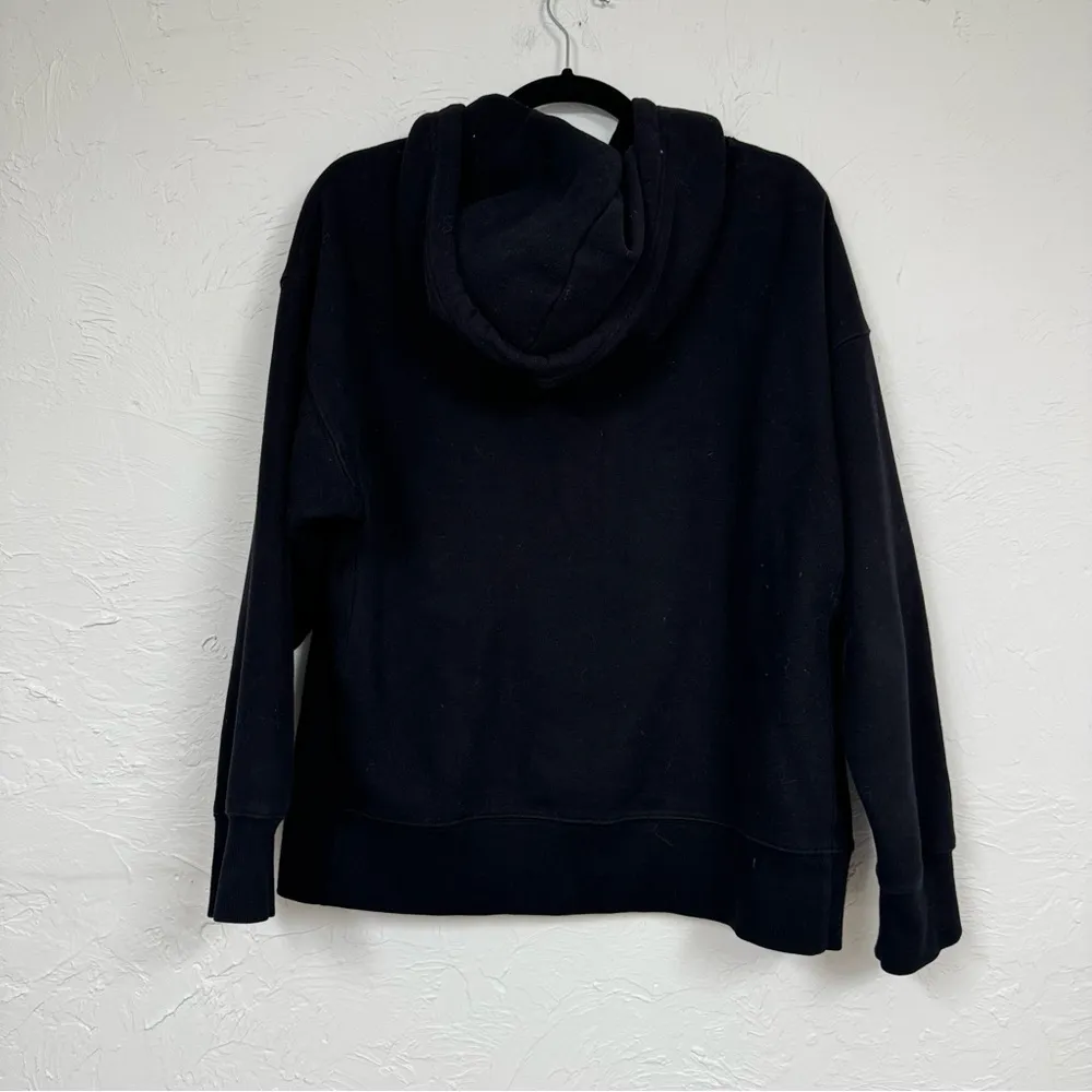 Aritzia TNA Black Floral Embroidered Hoodie Sweatshirt Womens S Boho Casual - Image 2