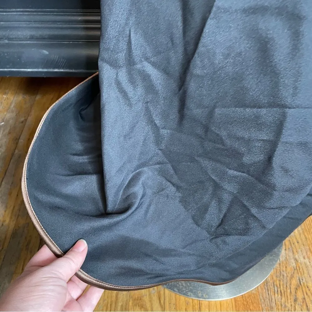 Suzanne Ermann Couture Black Satin Gown Formal‎ Dress 38 Size 6 - Image 4