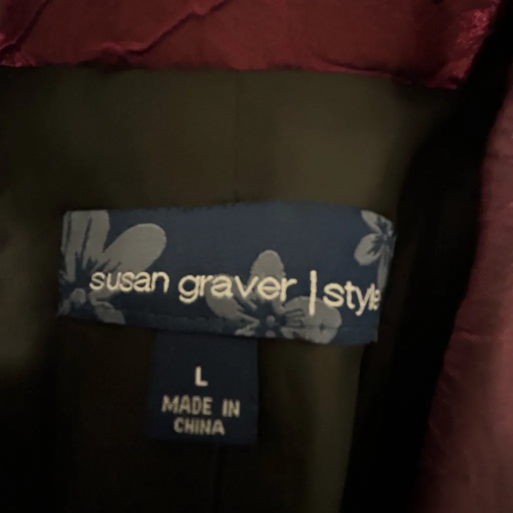 Susan Graver Iridescent Tonal Patchwork Velvet Flocked Jacket - Image 7