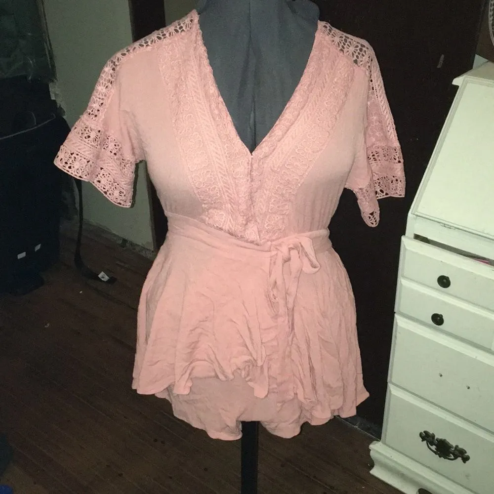 Entro  S lace crossover boho tie romper - Image 4