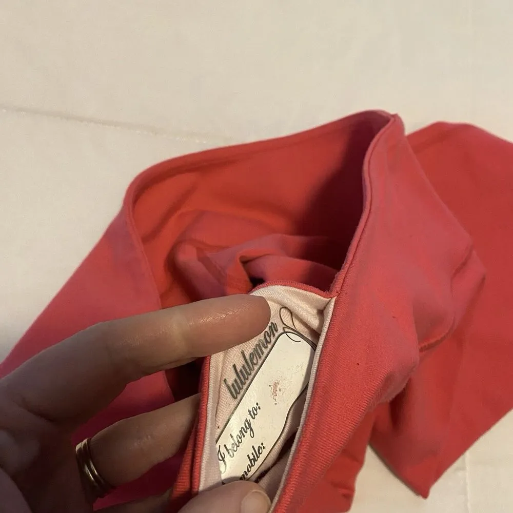 Lululemon Solid Hot Pink‎ Cropped Wunder Under Leggings Size 8 Athletic Active - Image 4