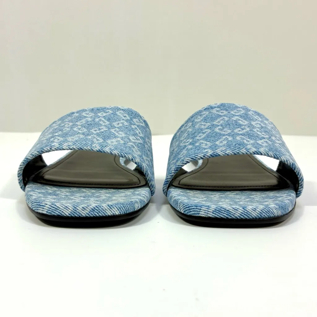 Givenchy 4G Flat Slide Sandals Denim Square Medium Blue Size 39 NEW BE306FE2BN - Image 6