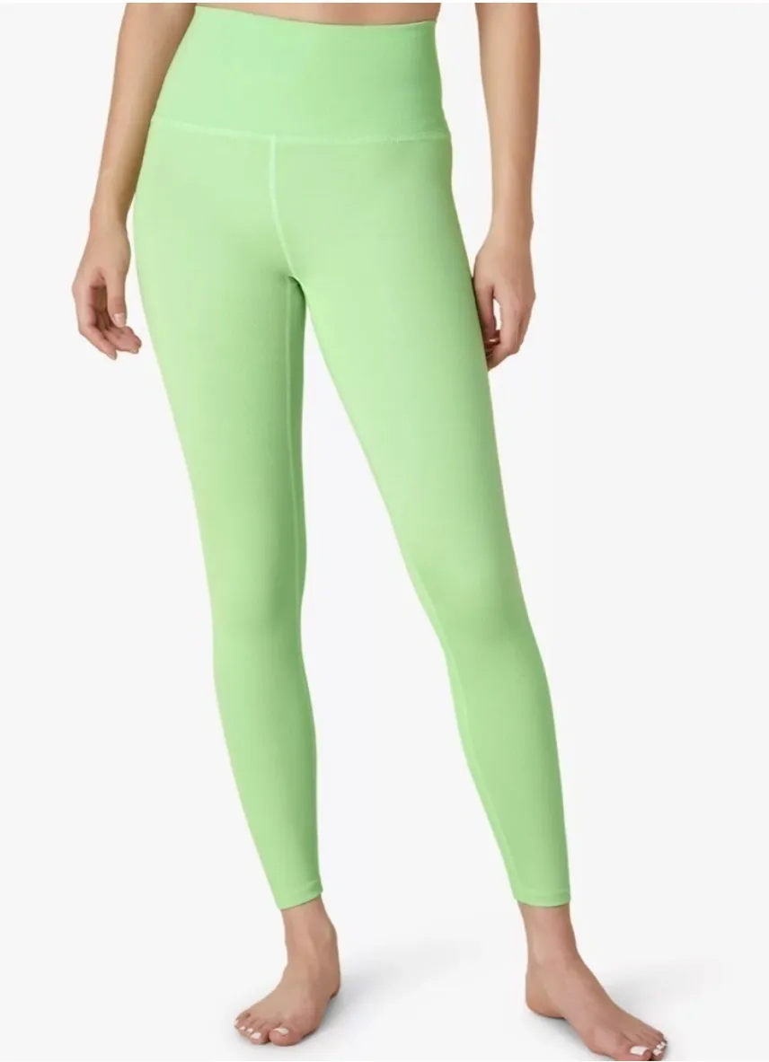 NWT Beyond Yoga Heather Ribbed High Waisted Midi Legging Lime Green - Image 1