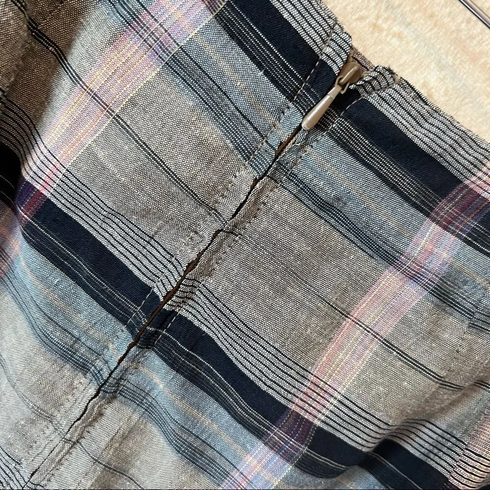 Vintage Margaret Godfrey for Bagatelle Linen Blend Madras Plaid 2PC Skirt Suit - Image 9