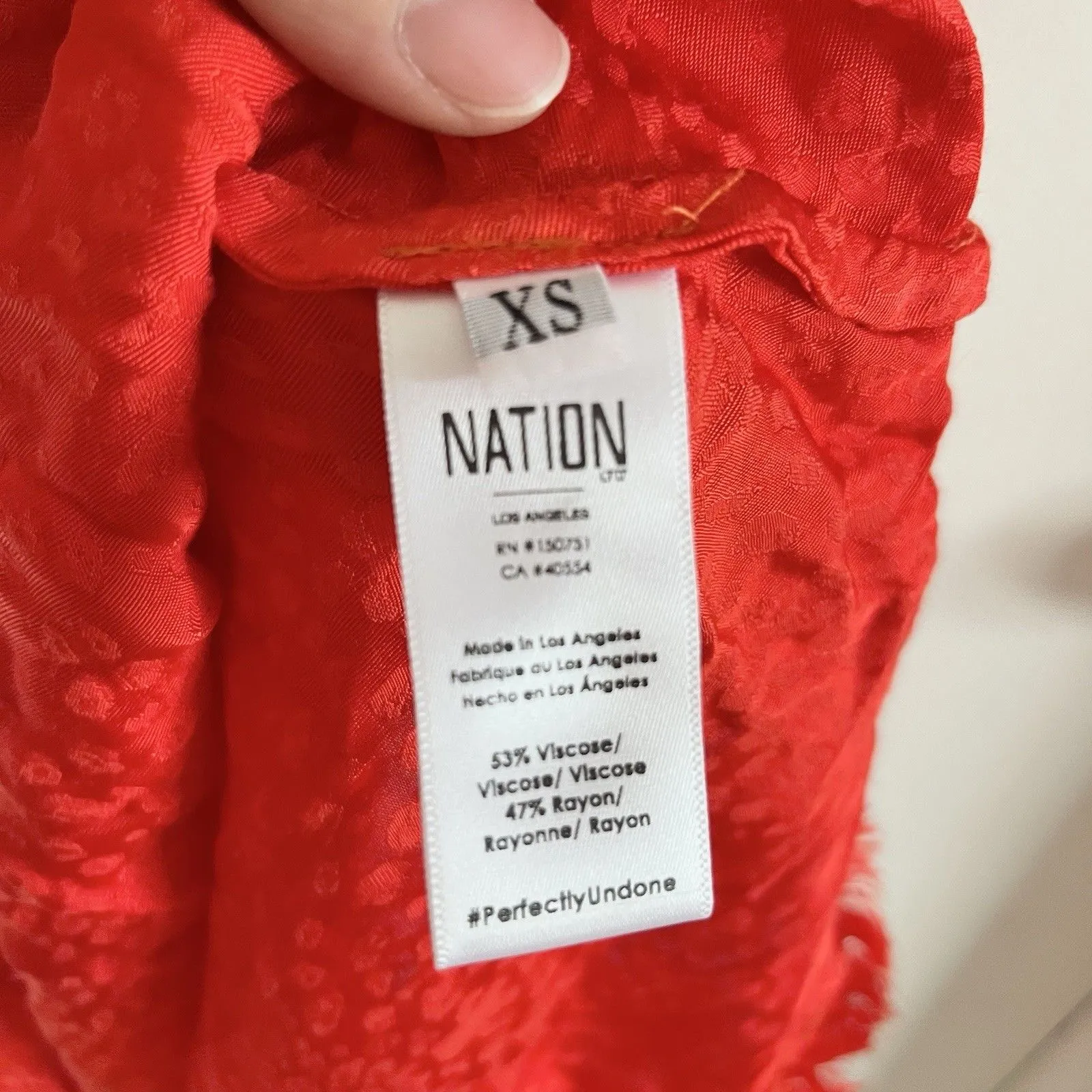 Nation LTD $171 Sofia Bias Cut Slip Dress Sz XS Animal Print Fringe Hem - Image 5