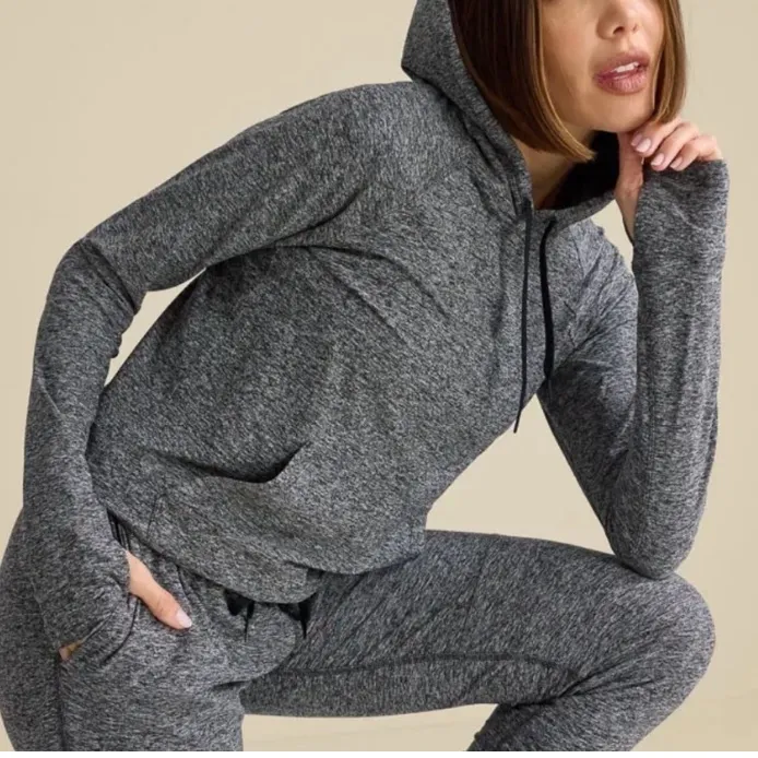 Outdoor Voices Cloudknit Hoodie Gray Women’s Medium Activewear Athleisure Lounge - Image 6