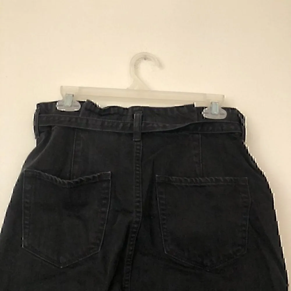 HOLLISTER Ultra High Rise Skirt Black Denim Jean High Waisted Paper Bag Mini 9 - Image 8