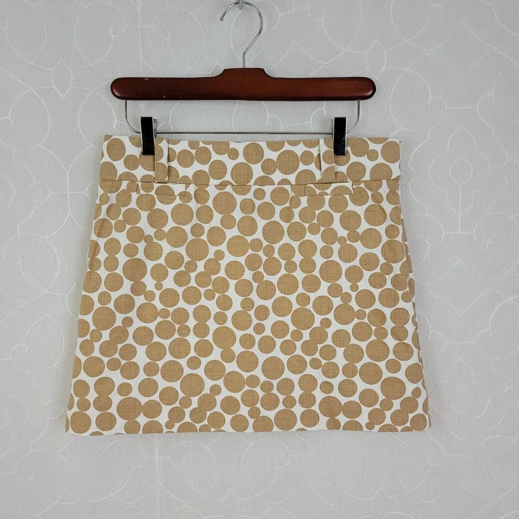J. Crew Khaki &‎ White Polka Dot MIni Skirt Siz - Image 5