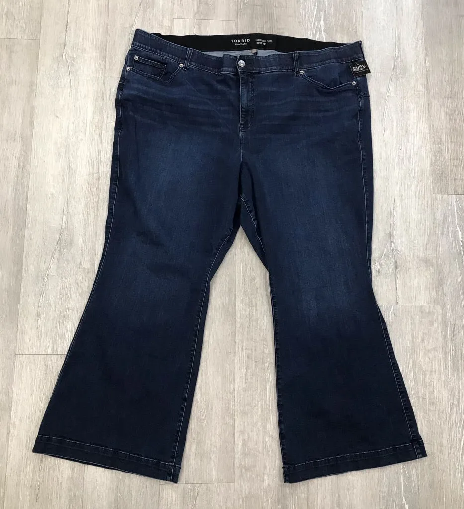 Torrid Dark Blue Bombshell Flare Super Soft Jeans - Size 30T - Image 1