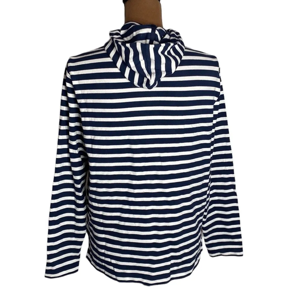 Southern Tide Paiton hoodie in true navy striped size S - Image 4