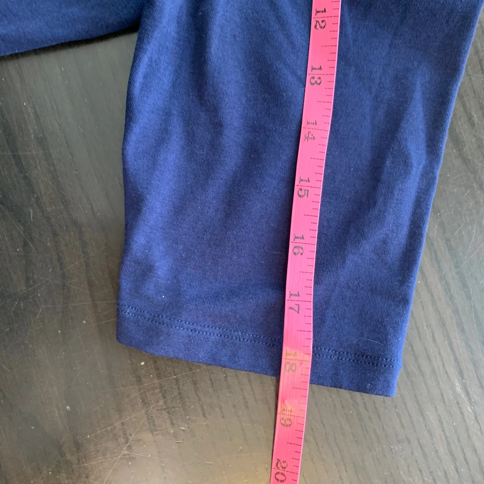 Minimalist Everyday Lands End Navy Blue Jersey Knit Fit & Flare Dress M/T 10-12 - Image 14