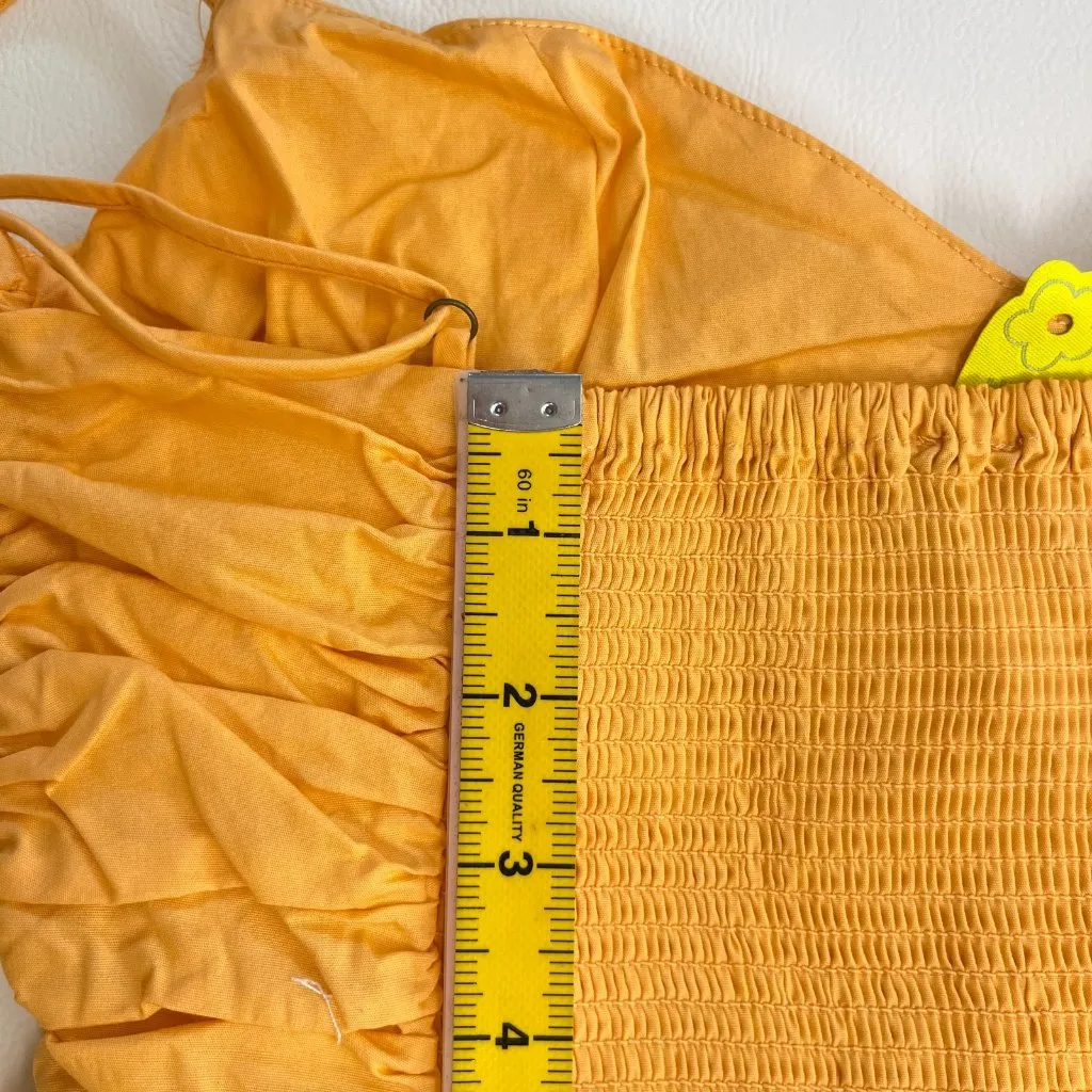 NWT Farm Rio Gathered Drop Waist Maxi Dress Size S Orange Cotton - Image 13