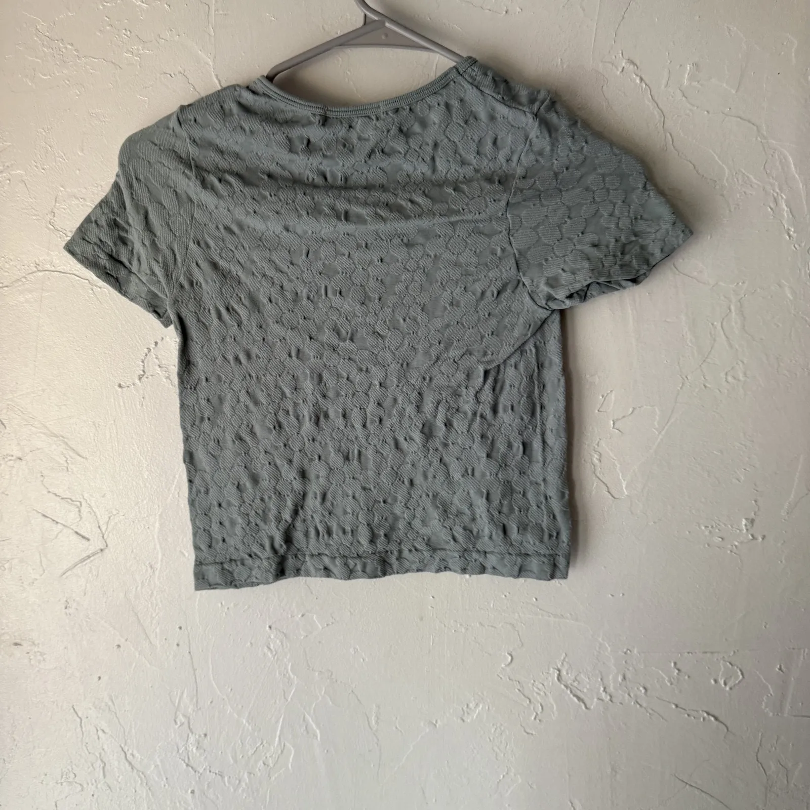 Emma & Elsa Y2k One‎ Size Gray Floral Textured Short Sleeve Stretch Baby Tee - Image 7