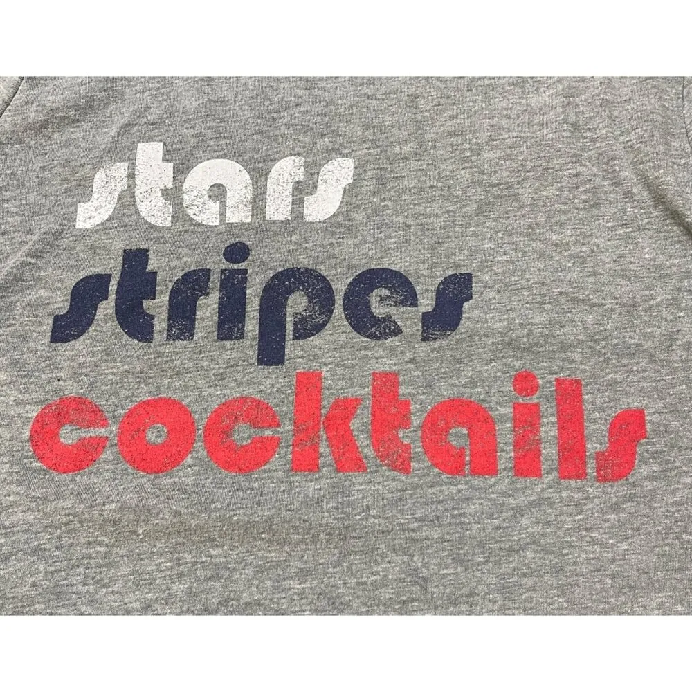 GRAYSON THREADS T-Shirt Stars Stripes Cocktails XL 4th Patriotic Extra Large Gre - Image 4