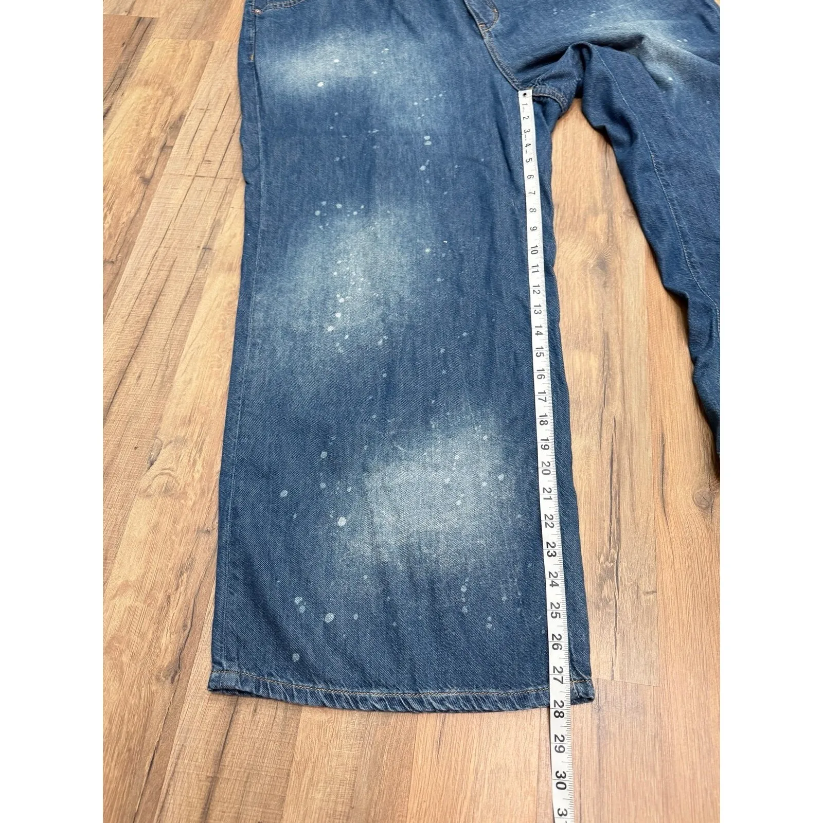 Pilcro Anthropologie The Annie 20W Plus wide leg paint‎ splatter jeans NWOT - Image 8
