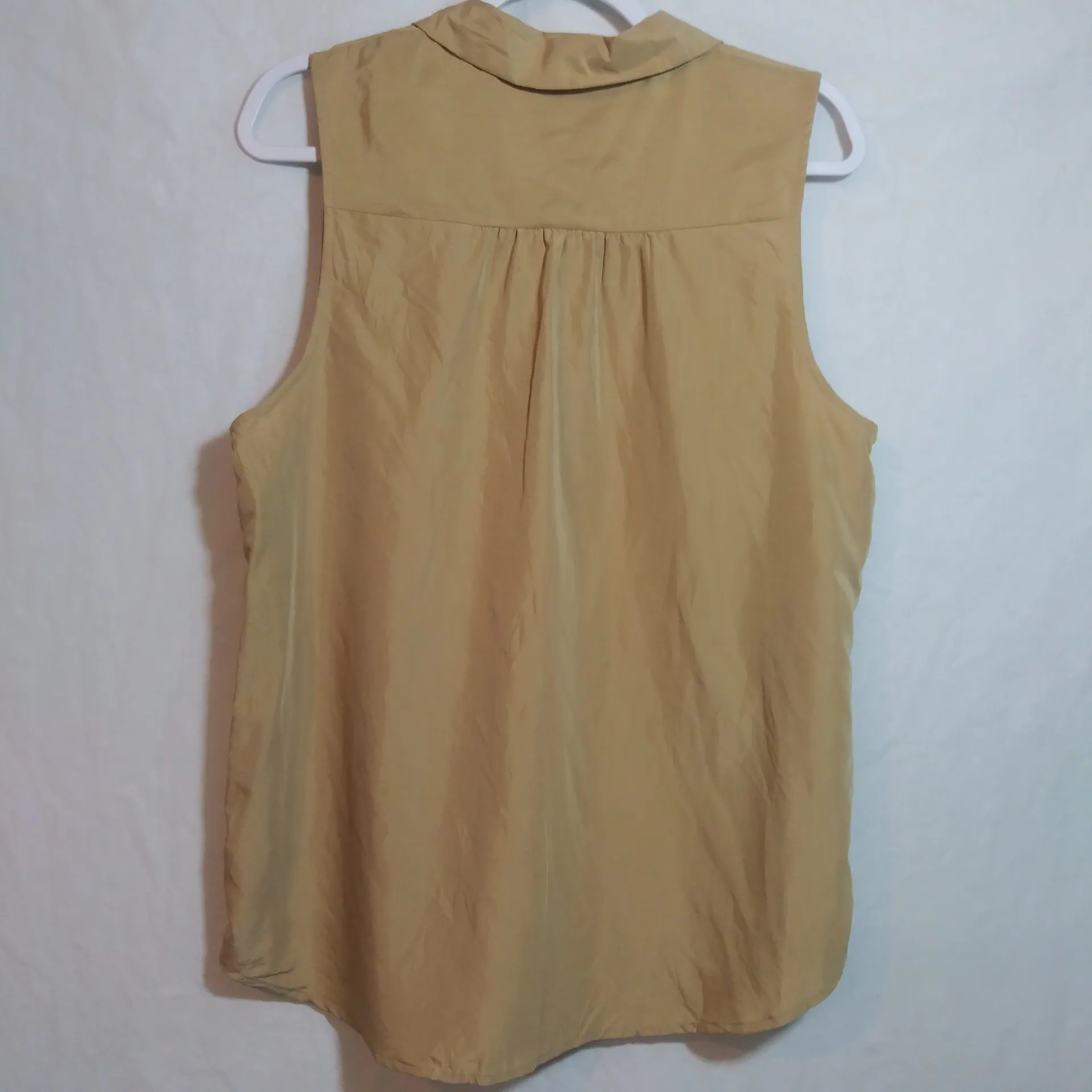 A New Day Sleeveless Tan Button Front Blouse Neutral Size XL - Image 5