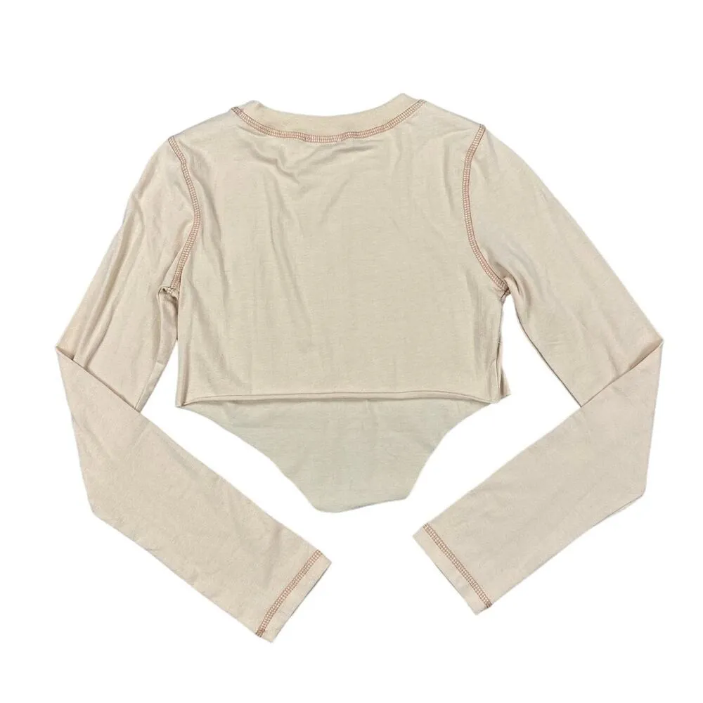 Tiger Mist - Long Sleeve Daisy Tee in Tan & Orange - Image 3