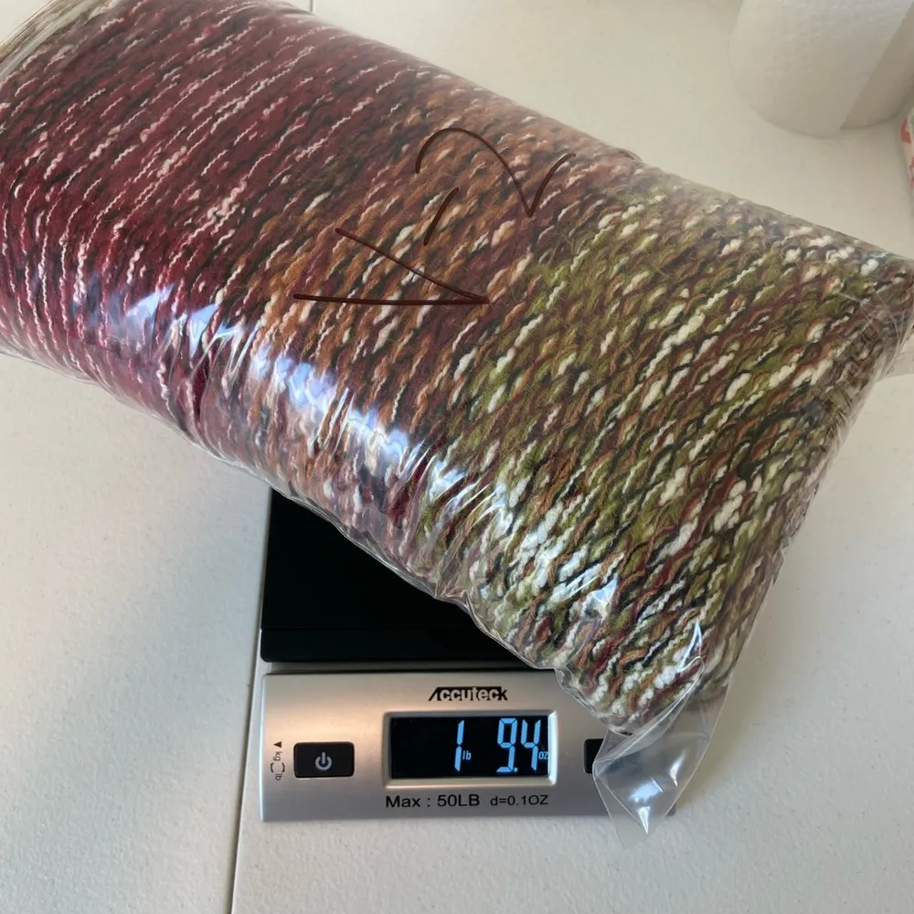 EUC Vintage Simply Couture women’s green red knit turtleneck tunic sweater large - Image 8