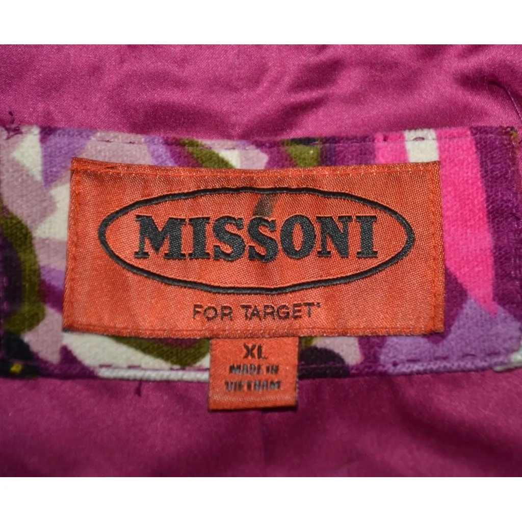Missoni For Target Youth Velvet Abstract Floral Jacket Trench Pea Coat Size XL - Image 11