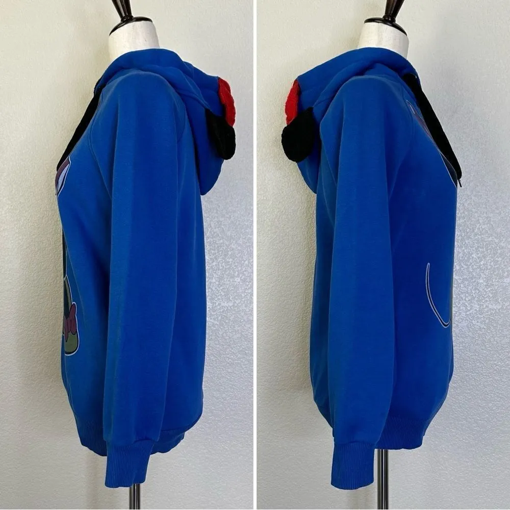 Minnie Mouse Ear Hoodie Blue Pullover Sweatshirt Blue - Image 6