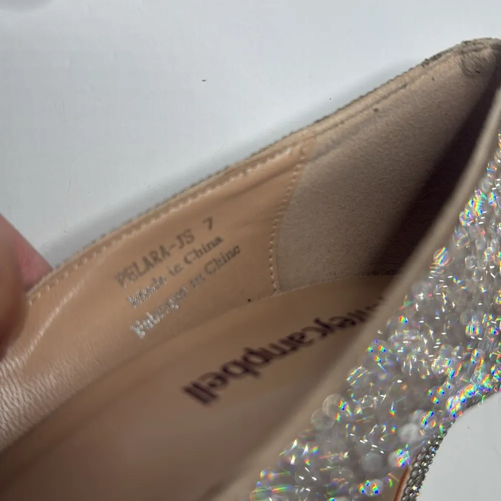 Jeffery Campbell Pelara Mini Rhinestone Silver Gold Sparkly Heel Shoe S-220 Sz 7 - Image 9