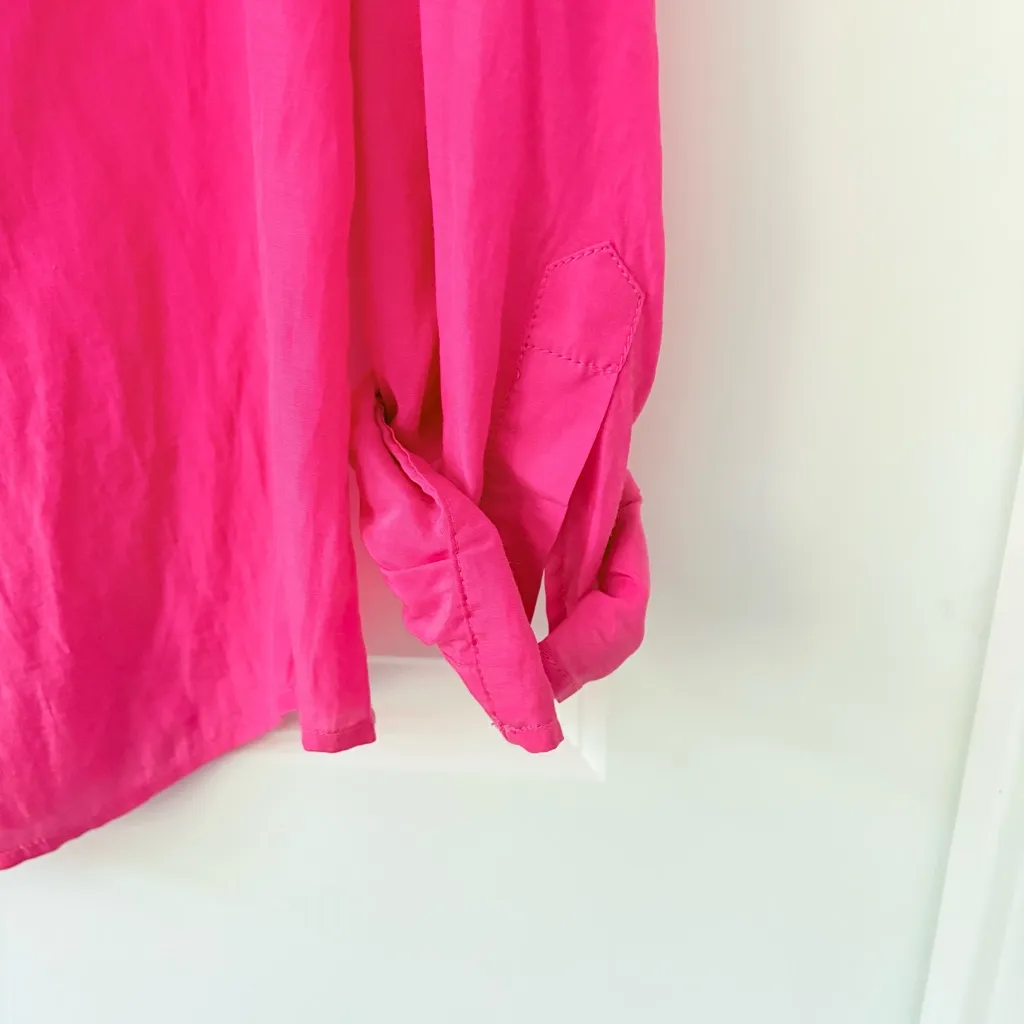Ann Taylor Bright Pink Button-Up Shirt Small - Image 6