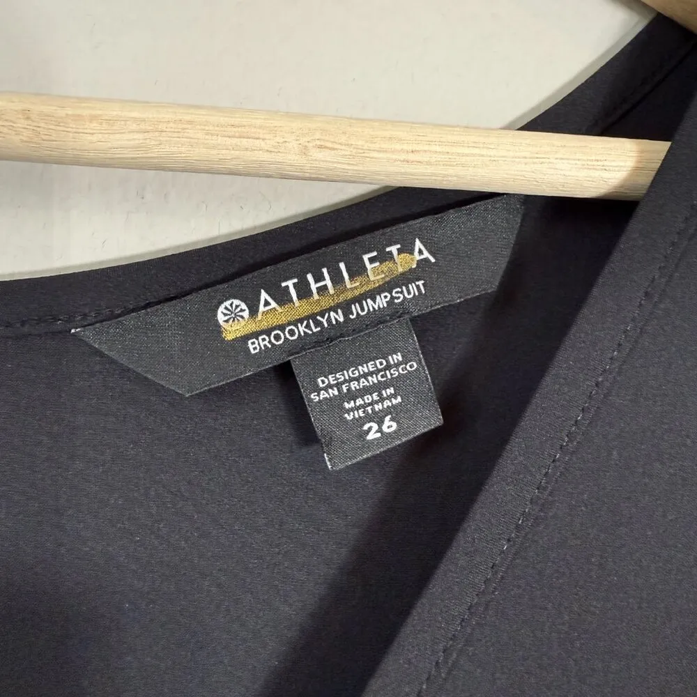 Athleta Brooklyn Jumpsuit Women's 26 Black Active Workout Athleisure Travel NWOT - Image 10