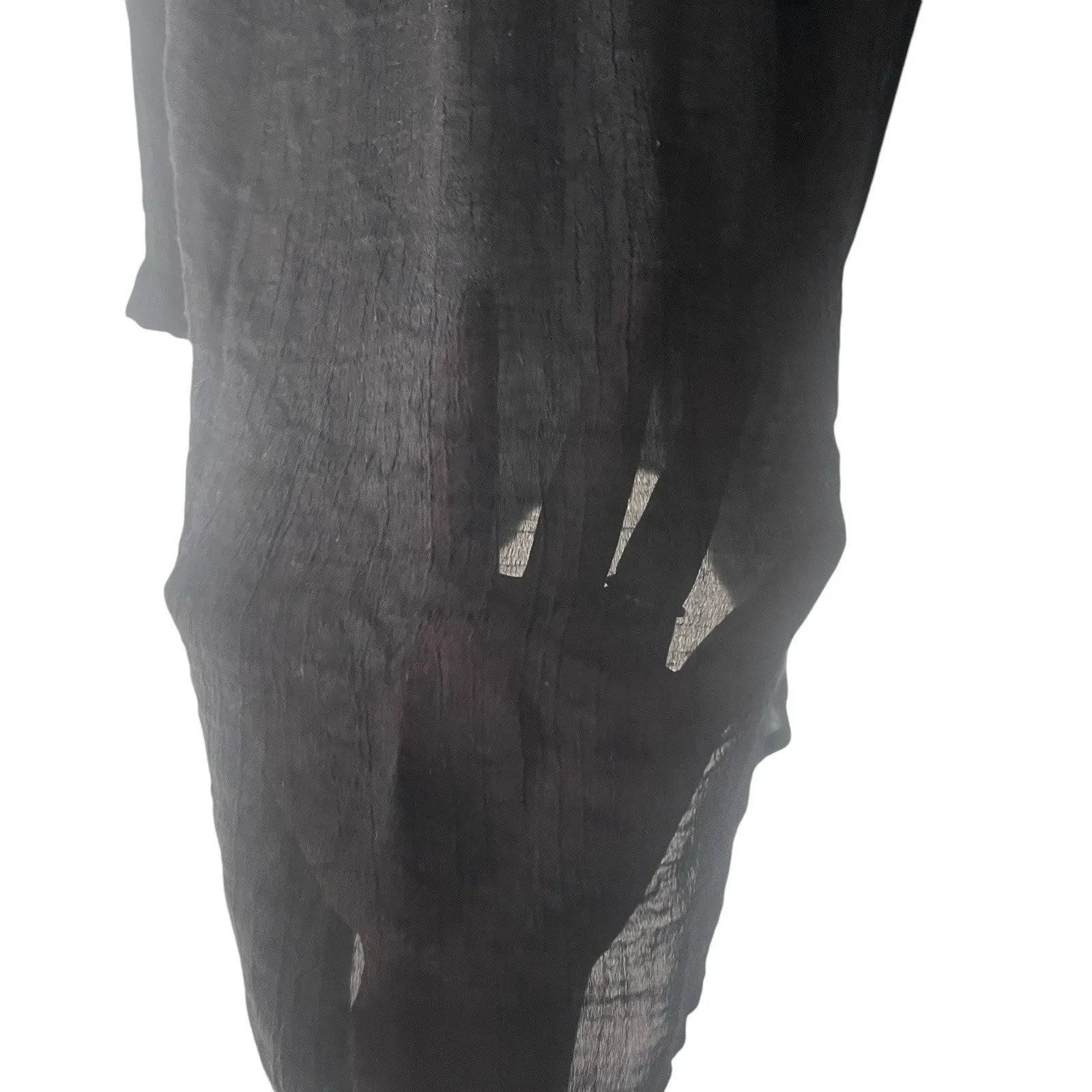 F.A.N.G Y2k Size Medium Black Babydoll Romantic Lace Semi‎ Sheer Blouse Top - Image 4