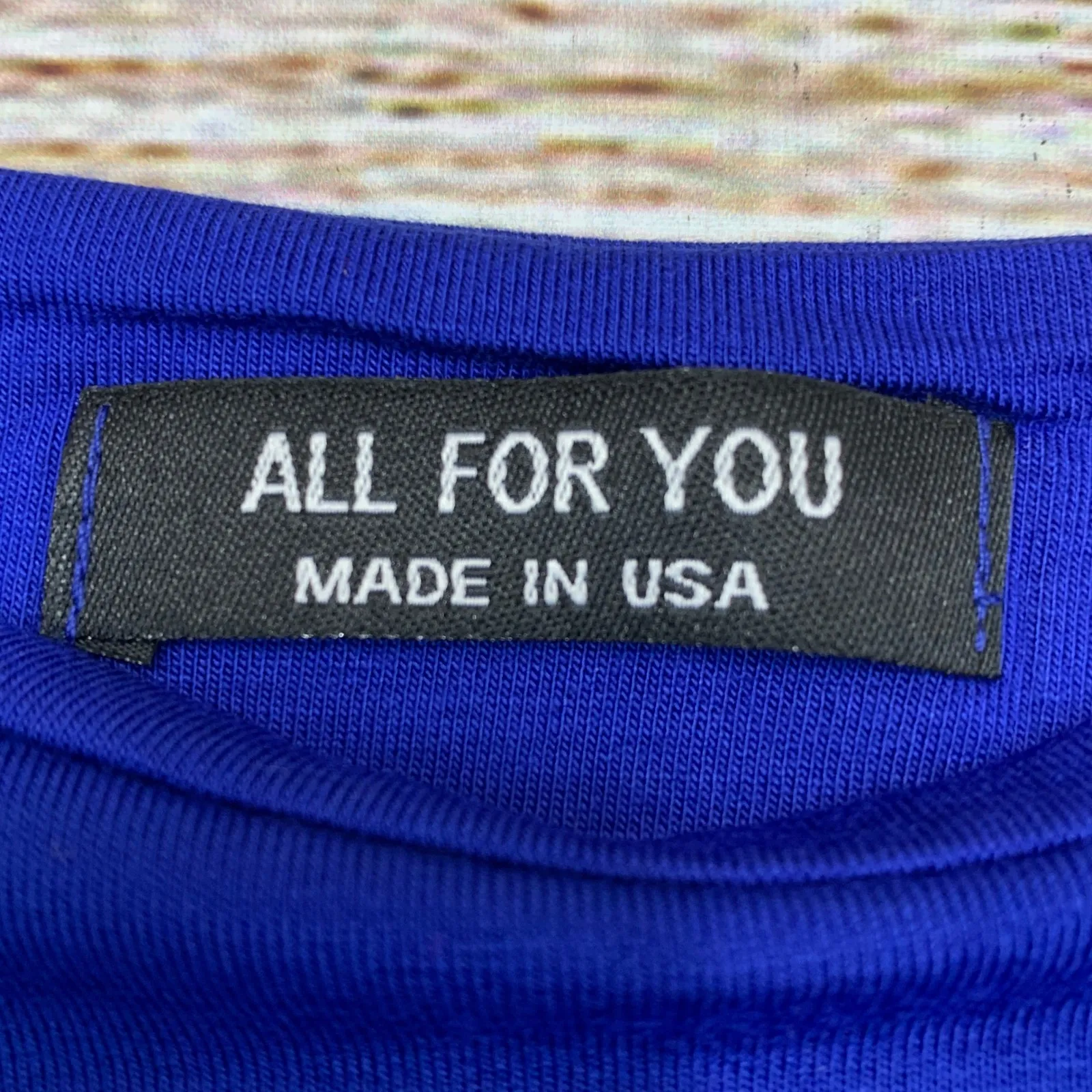 ALL FOR‎ YOU Royal Blue Slim Fit Sandwich Dress Women's Size Large Made in USA - Image 5