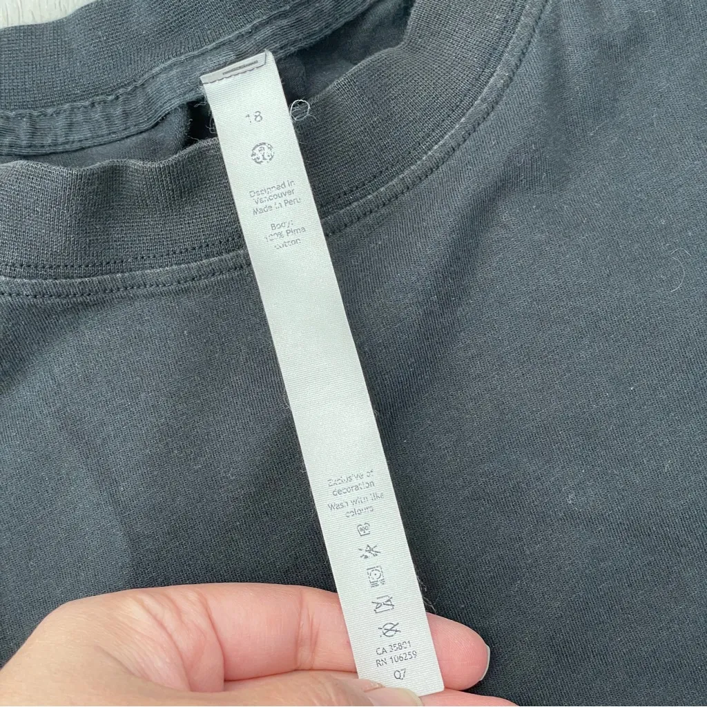 Lululemon Love Tshirt crewneck short sleeve pima womens Black (size 18) casual - Image 2